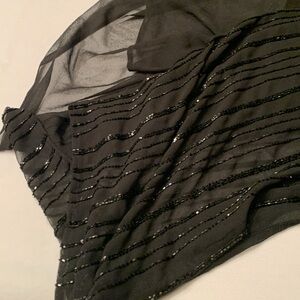 Kenneth Cole Black Sheer sequins  Striped scraf